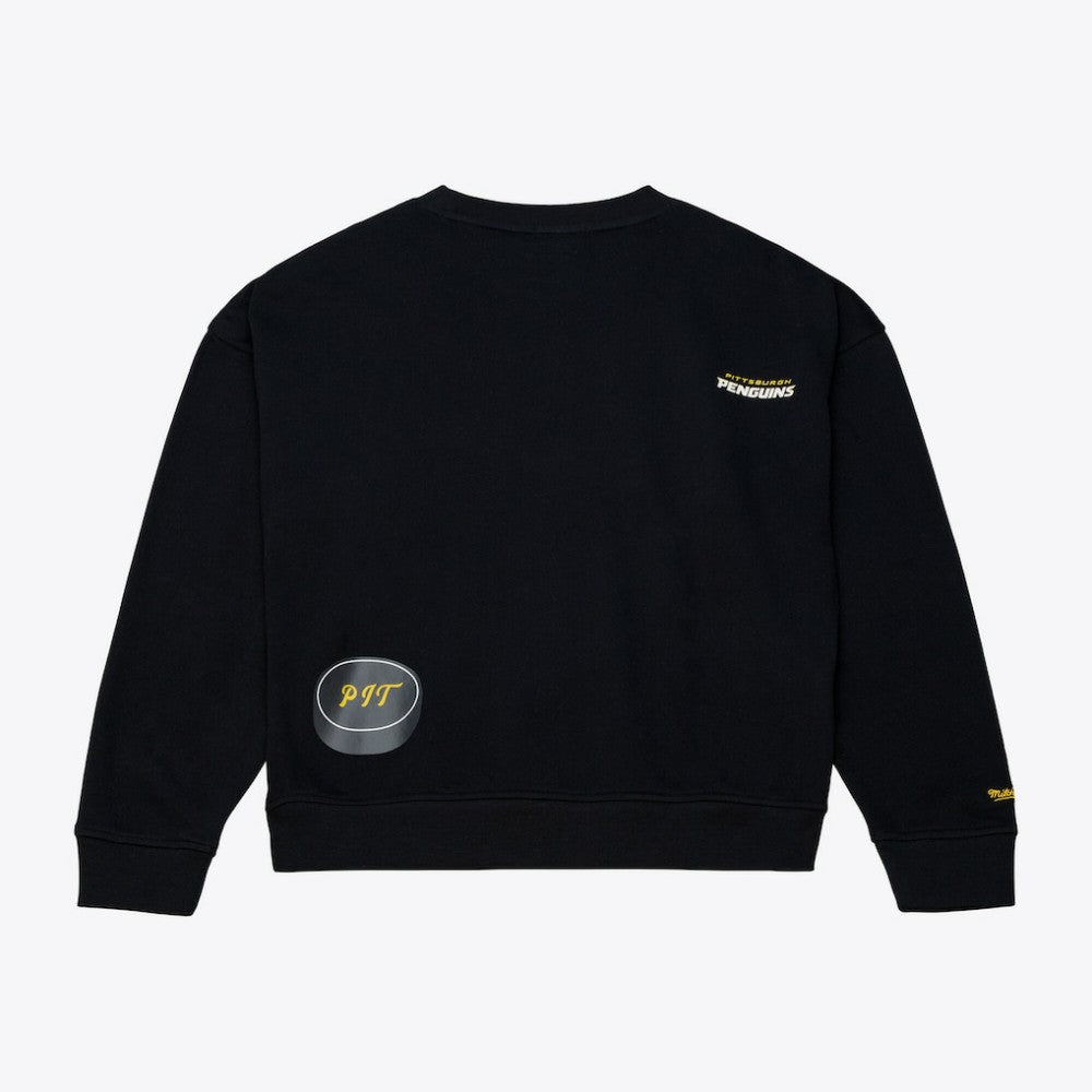 Pittsburgh Penguins Mitchell & Ness Women's Crewneck Sweatshirt - Black Sweatshirts