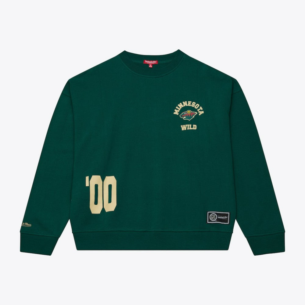 Minnesota Wild Mitchell & Ness Women's Crewneck Sweatshirt - Green Sweatshirts