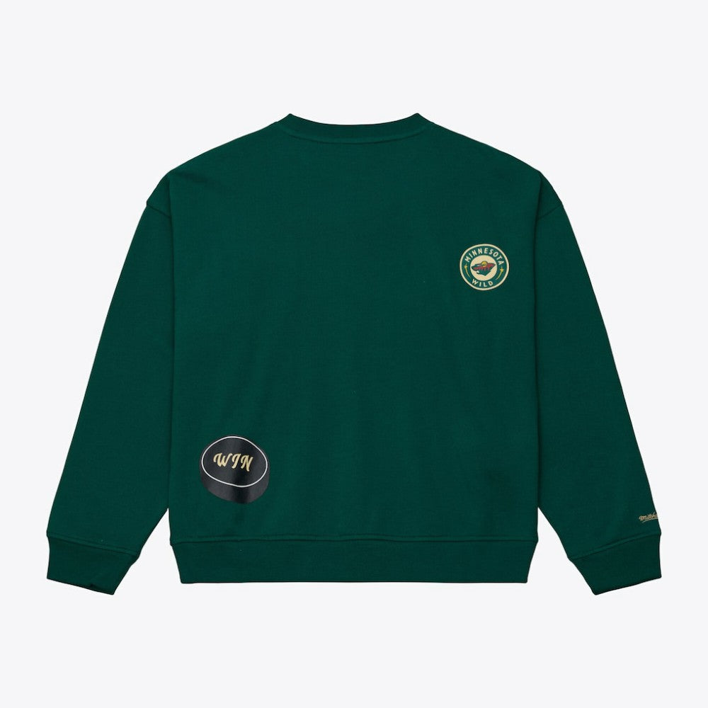 Minnesota Wild Mitchell & Ness Women's Crewneck Sweatshirt - Green Sweatshirts