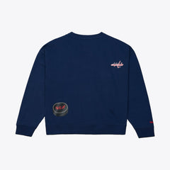 Washington Capitals Mitchell & Ness Women's Crewneck Sweatshirt - Navy Sweatshirts