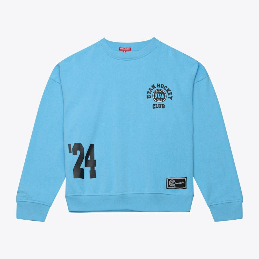 Utah Mammoth Mitchell & Ness Women's Crewneck Sweatshirt - Blue Sweatshirts