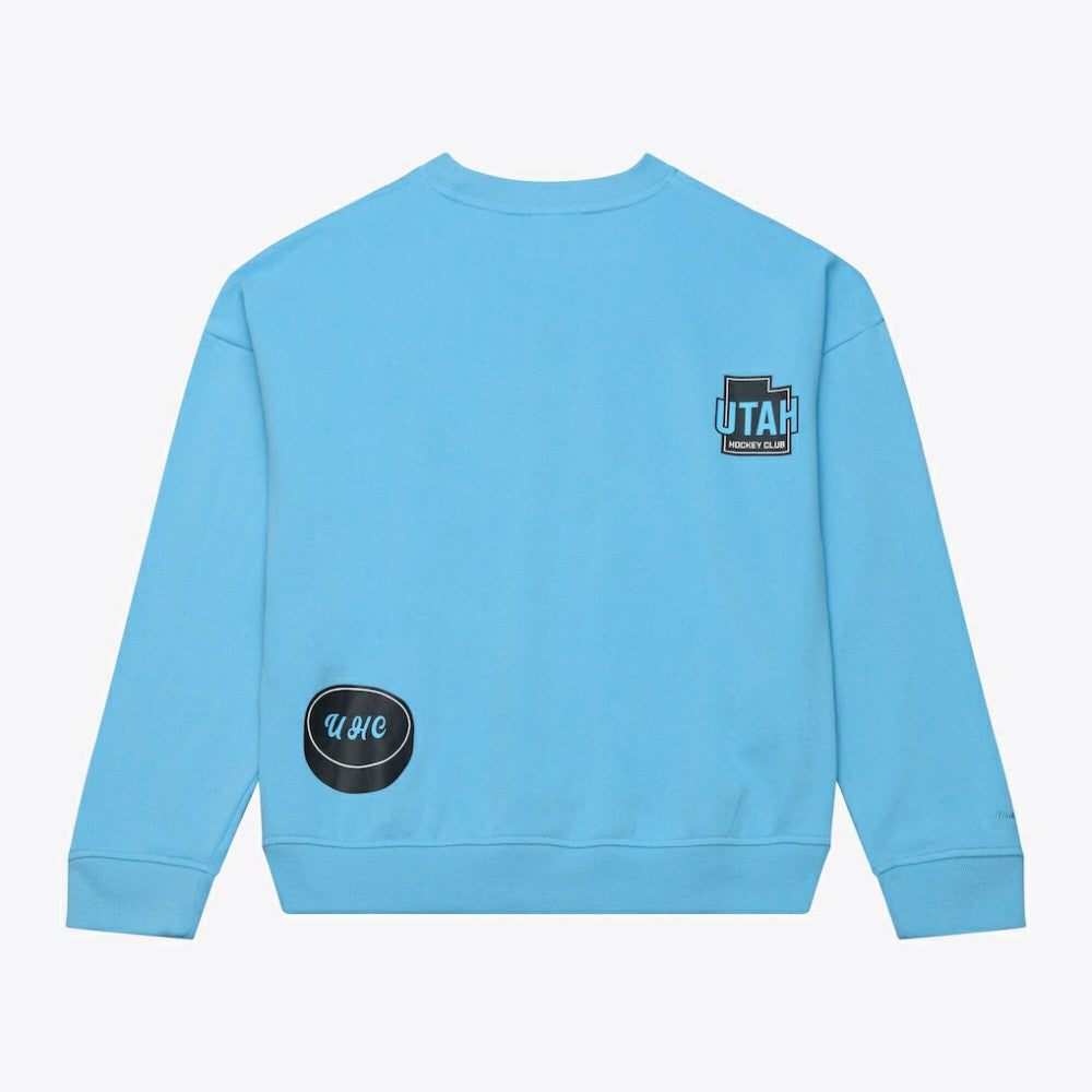 Utah Mammoth Mitchell & Ness Women's Crewneck Sweatshirt - Blue Sweatshirts