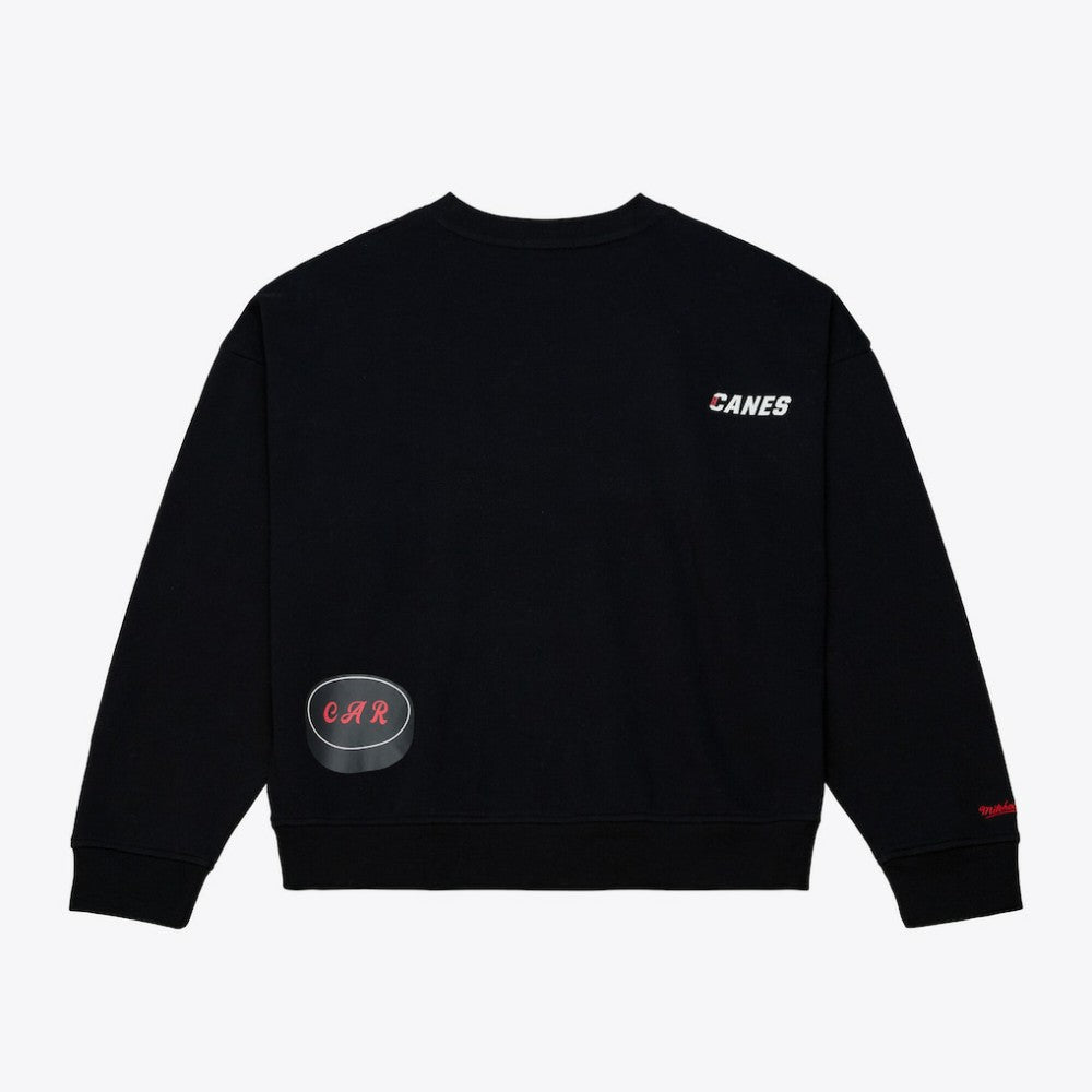 Carolina Hurricanes Mitchell & Ness Women's Crewneck Sweatshirt - Black Sweatshirts