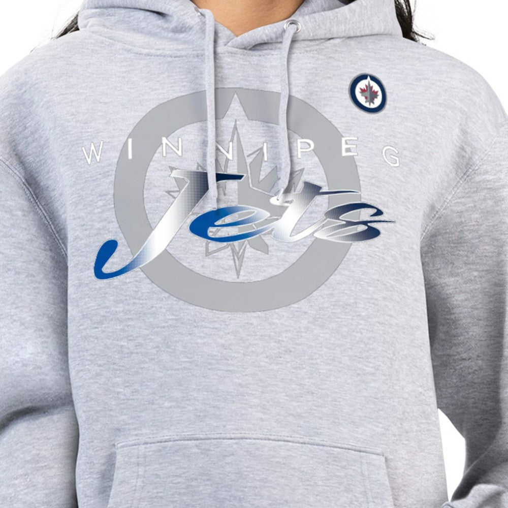Winnipeg Jets G-III 4Her by Carl Banks Women's Shadow Logo Fleece Hoodie - Gray Hoodies