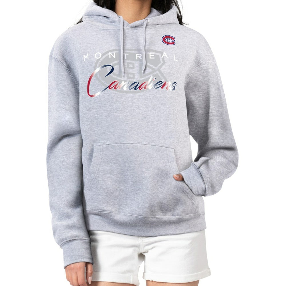Montreal Canadiens G-III 4Her by Carl Banks Women's Shadow Logo Fleece Hoodie - Gray Hoodies