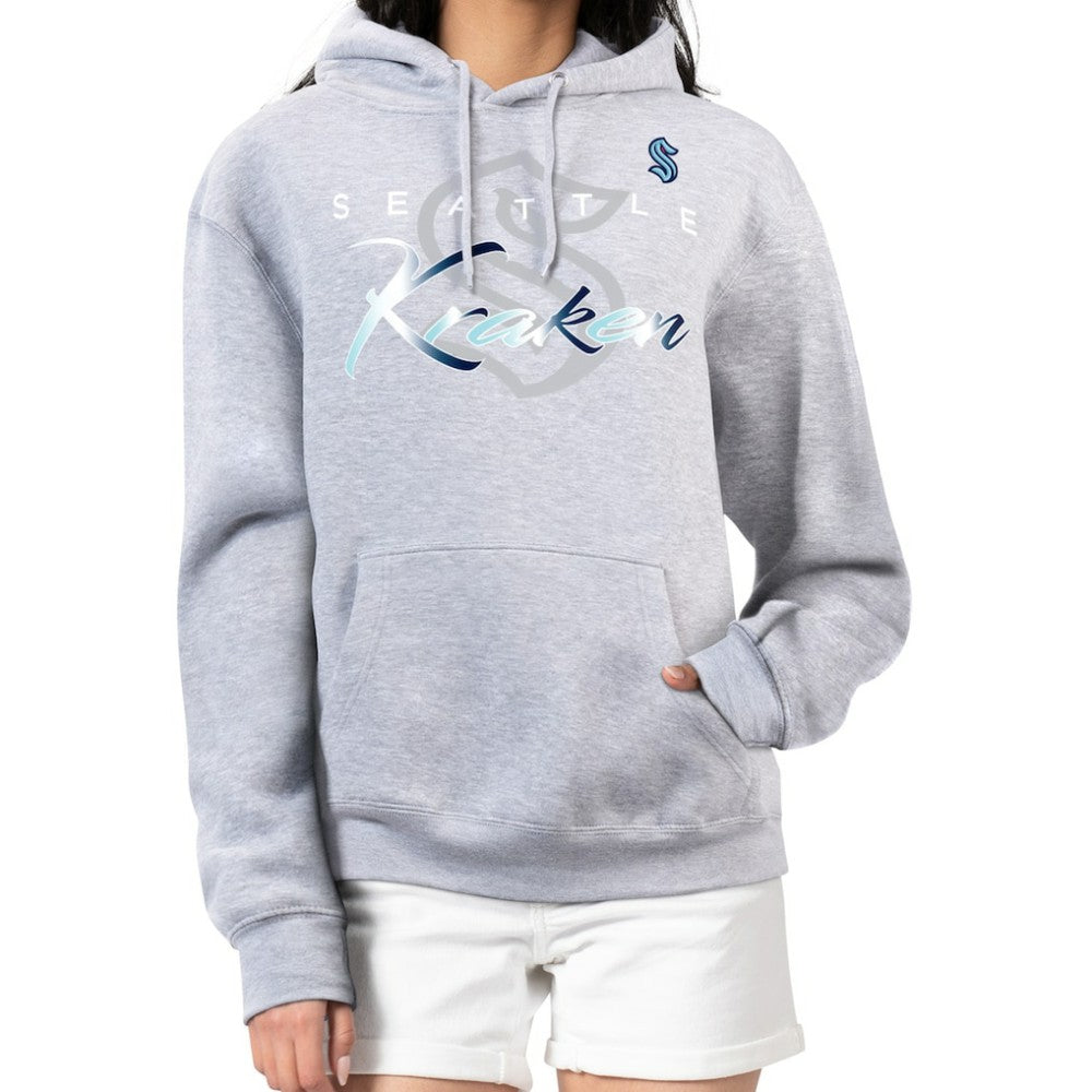 Seattle Kraken G-III 4Her by Carl Banks Women's Shadow Logo Fleece Hoodie - Gray Hoodies