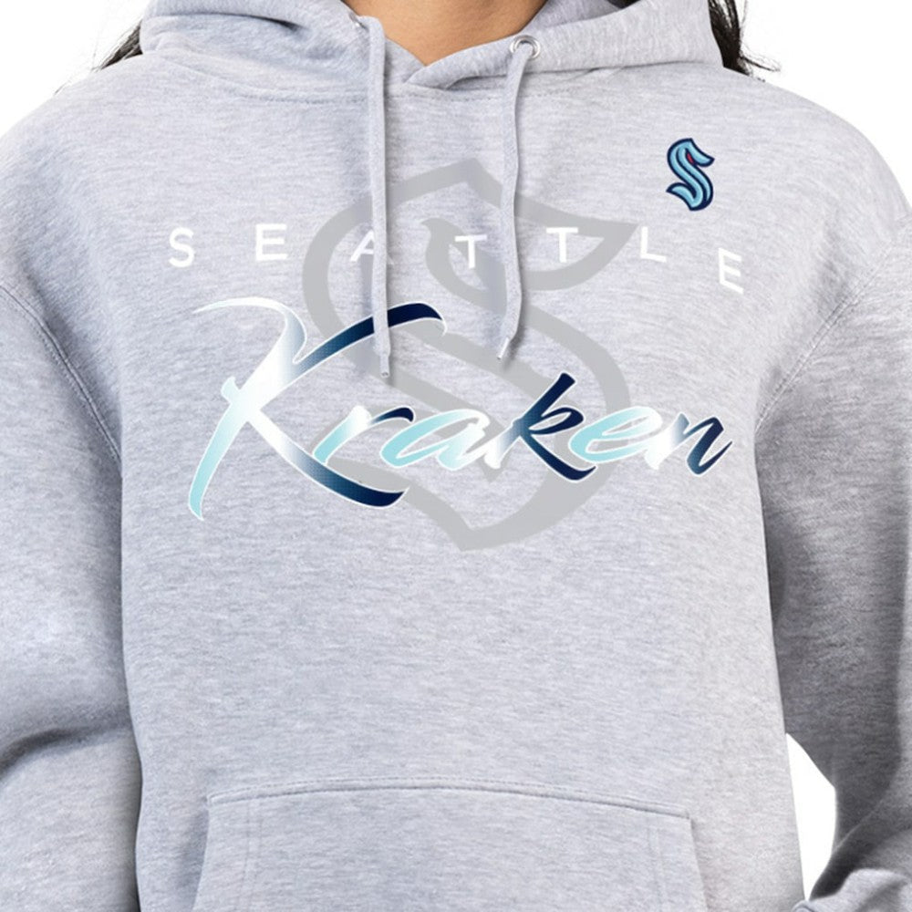 Seattle Kraken G-III 4Her by Carl Banks Women's Shadow Logo Fleece Hoodie - Gray Hoodies