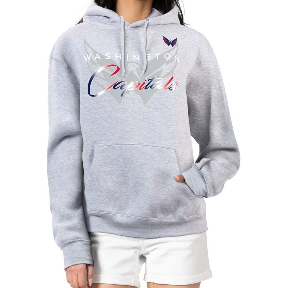 Washington Capitals G-III 4Her by Carl Banks Women's Shadow Logo Fleece Hoodie - Gray Hoodies