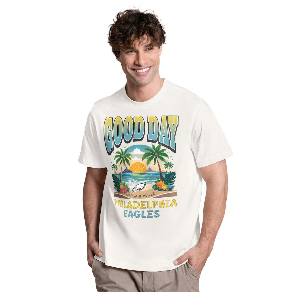 Philadelphia Eagles Margaritaville Good Day T-Shirt - Cream for sale