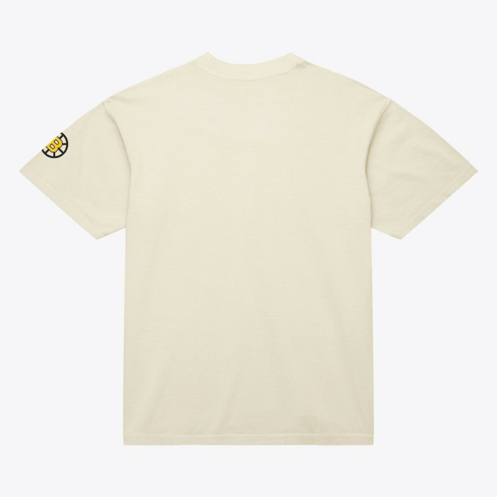 Boston Bruins Mitchell & Ness Unisex Arched Team T-Shirt - Cream T-shirts