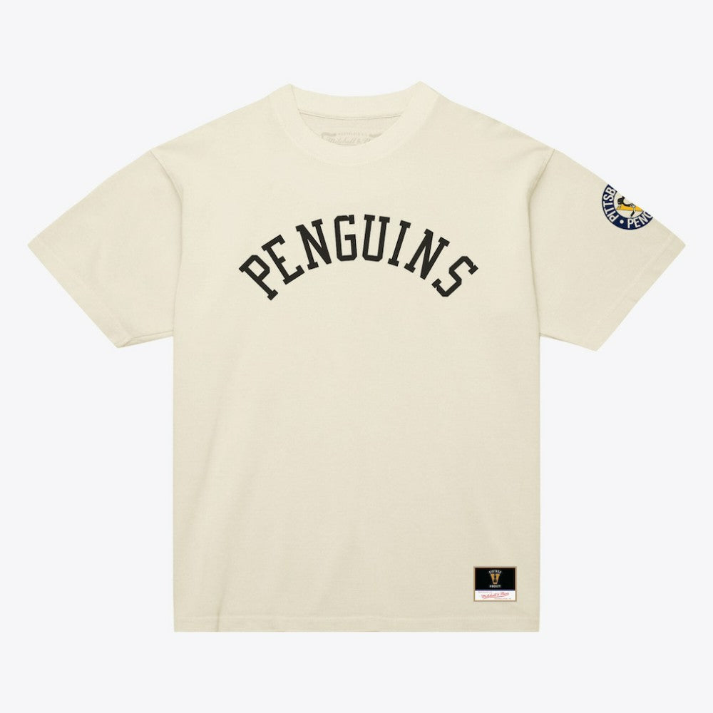 Pittsburgh Penguins Mitchell & Ness Unisex Arched Team T-Shirt - Cream T-shirts