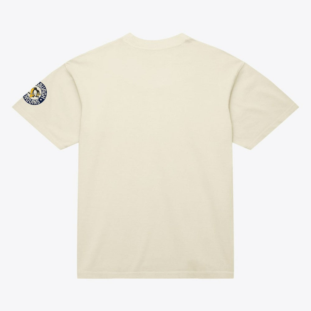 Pittsburgh Penguins Mitchell & Ness Unisex Arched Team T-Shirt - Cream T-shirts
