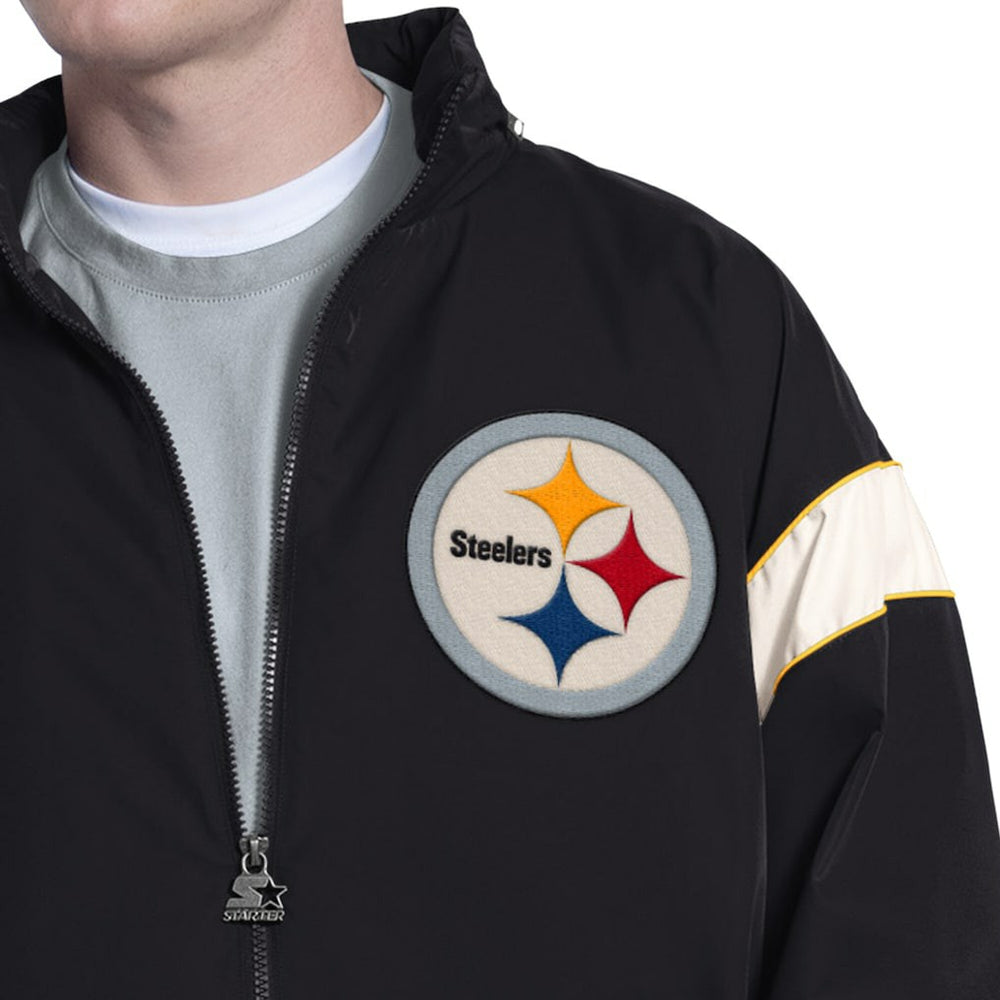 Pittsburgh Steelers Starter The Gust Full-Zip Hooded Jacket - Black cheap