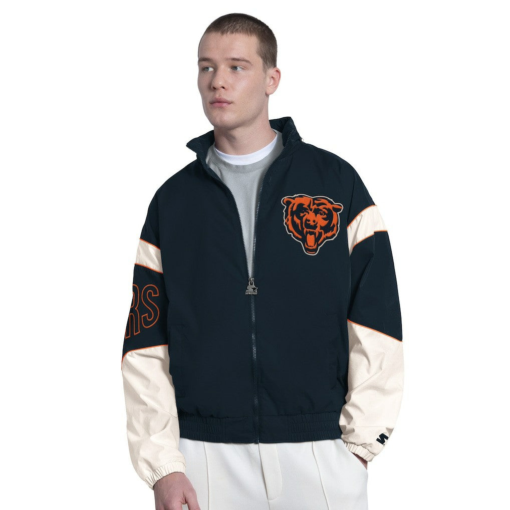 Chicago Bears Starter The Gust Full-Zip Hooded Jacket - Navy for sale