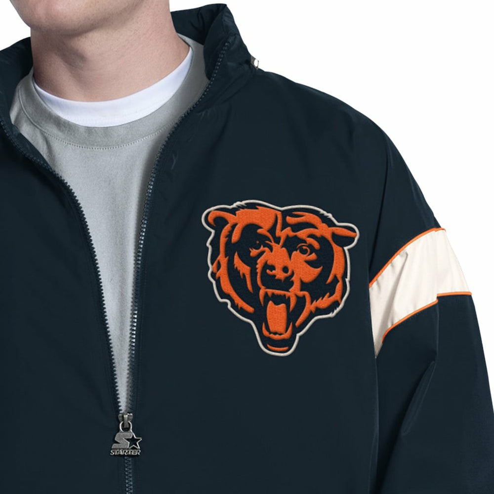 Chicago Bears Starter The Gust Full-Zip Hooded Jacket - Navy for sale
