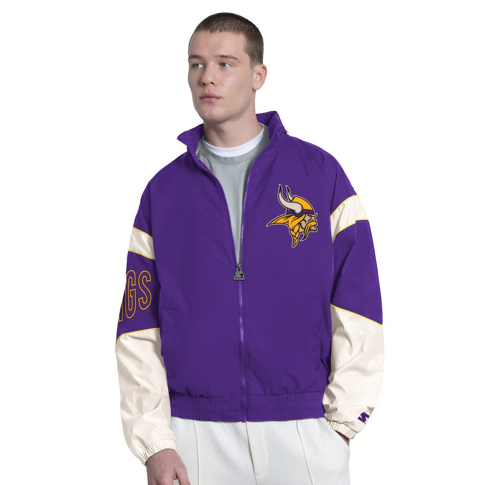 Minnesota Vikings Starter The Gust Full-Zip Hooded Jacket - Purple on sale