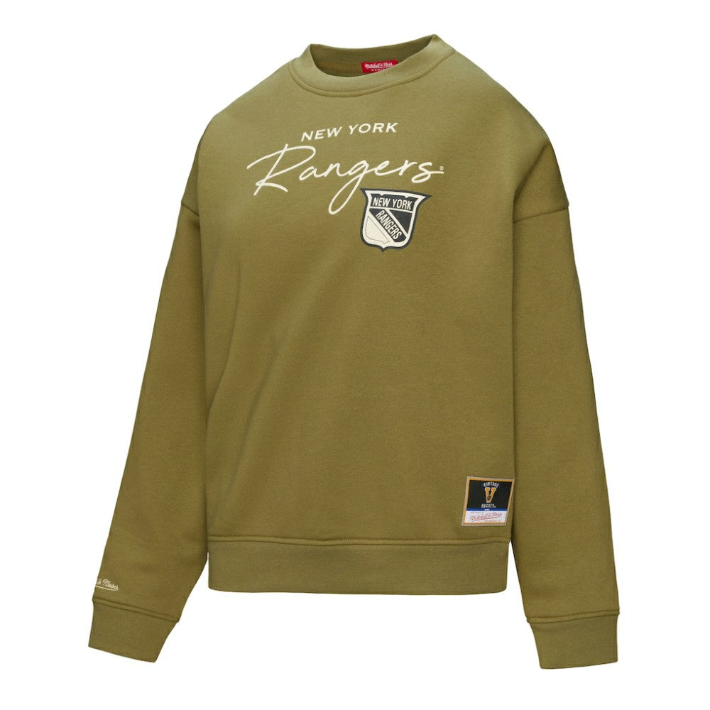 New York Rangers Mitchell & Ness Women's Fleece Sweatshirt - Hunter Green Sweatshirts