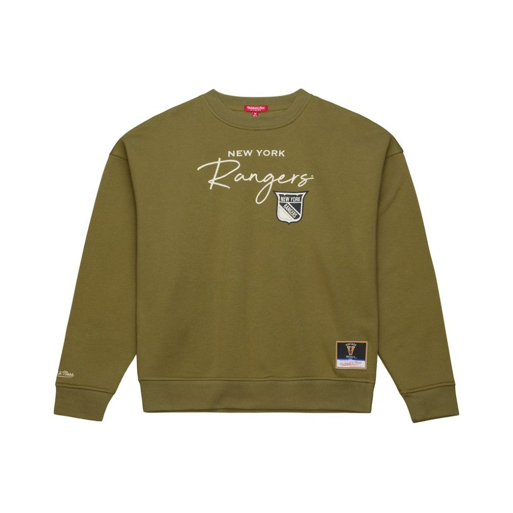 New York Rangers Mitchell & Ness Women's Fleece Sweatshirt - Hunter Green Sweatshirts