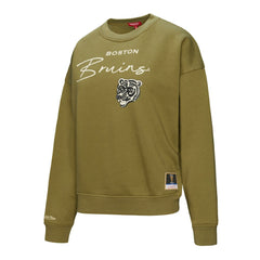 Boston Bruins Mitchell & Ness Women's Fleece Sweatshirt - Hunter Green Sweatshirts