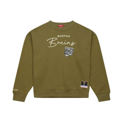 Boston Bruins Mitchell & Ness Women's Fleece Sweatshirt - Hunter Green Sweatshirts