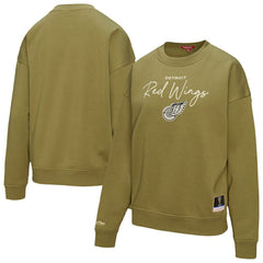 Detroit Red Wings Mitchell & Ness Women's Fleece Sweatshirt - Hunter Green Sweatshirts