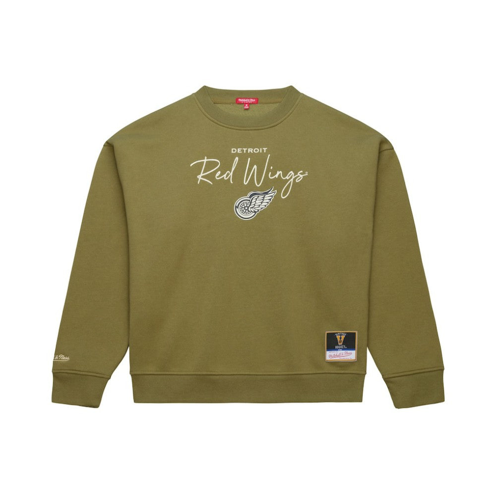 Detroit Red Wings Mitchell & Ness Women's Fleece Sweatshirt - Hunter Green Sweatshirts