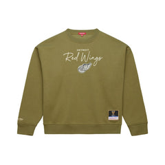 Detroit Red Wings Mitchell & Ness Women's Fleece Sweatshirt - Hunter Green Sweatshirts