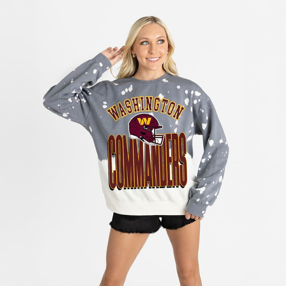 Washington Commanders Gameday Couture Women's Arch Rivals Faded Wash Sweatshirt - Gray outlet