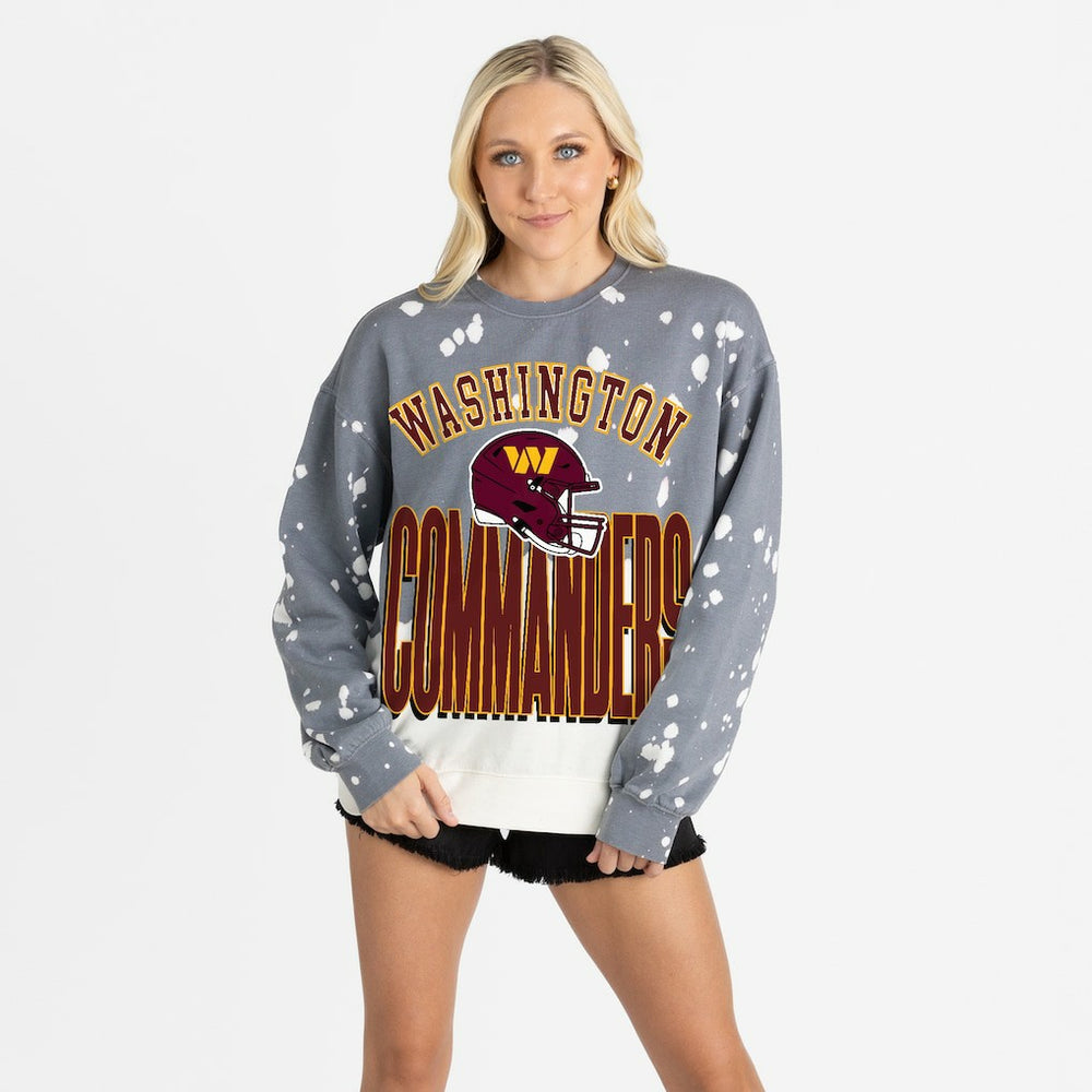 Washington Commanders Gameday Couture Women's Arch Rivals Faded Wash Sweatshirt - Gray outlet