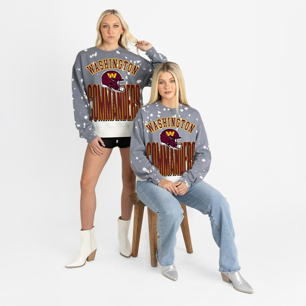 Washington Commanders Gameday Couture Women's Arch Rivals Faded Wash Sweatshirt - Gray outlet