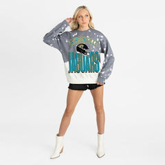 Jacksonville Jaguars Gameday Couture Women's Arch Rivals Faded Wash Sweatshirt - Gray outlet