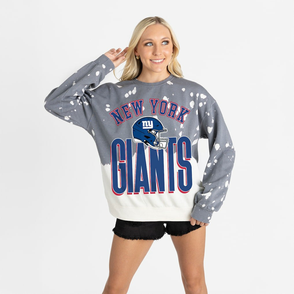 New York Giants Gameday Couture Women's Arch Rivals Faded Wash Sweatshirt - Gray cheap