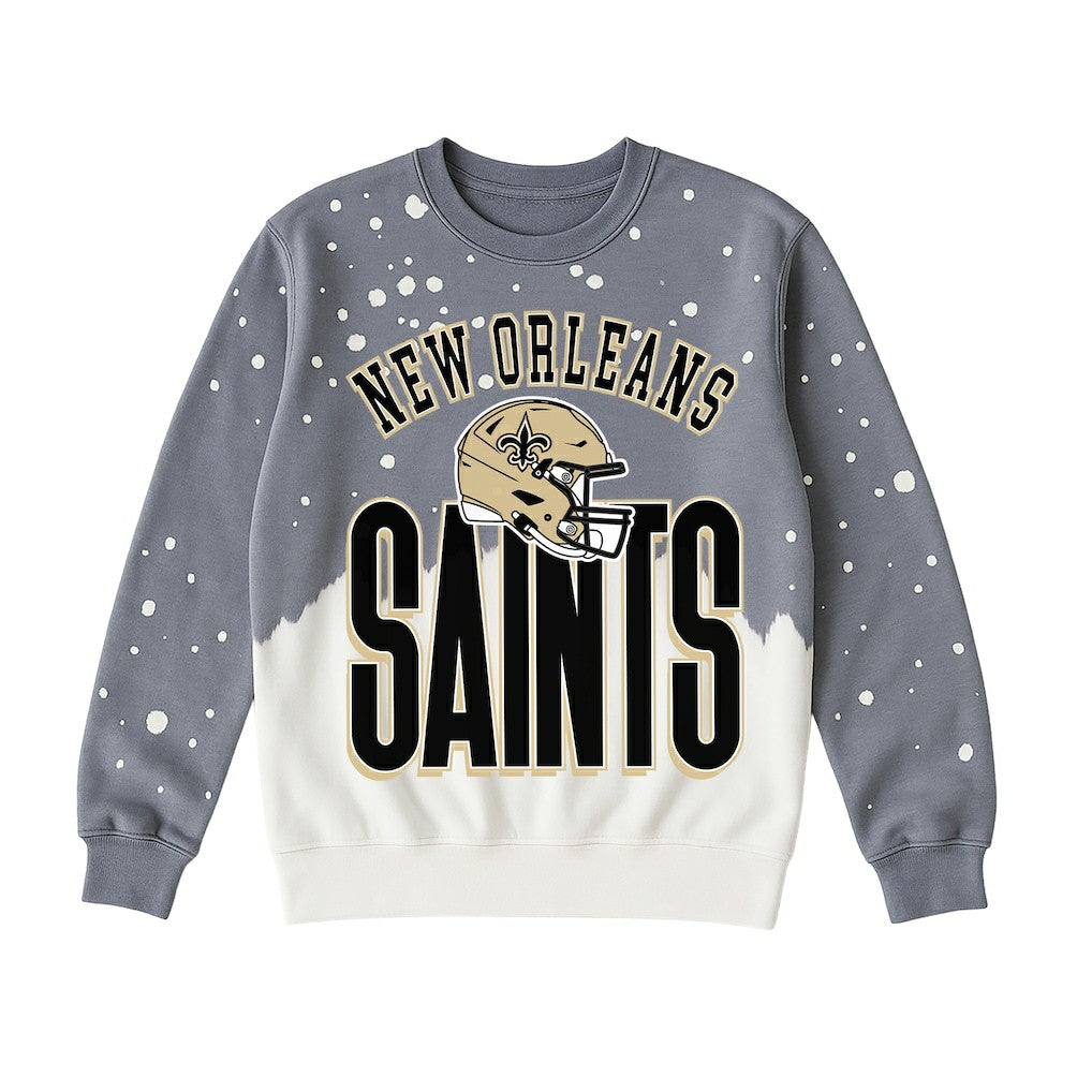 New Orleans Saints Gameday Couture Women's Arch Rivals Faded Wash Sweatshirt - Gray discount