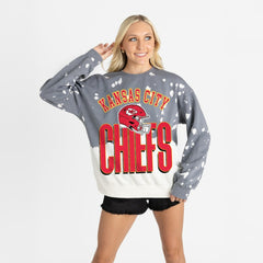 Kansas City Chiefs Gameday Couture Women's Arch Rivals Faded Wash Sweatshirt - Gray on sale