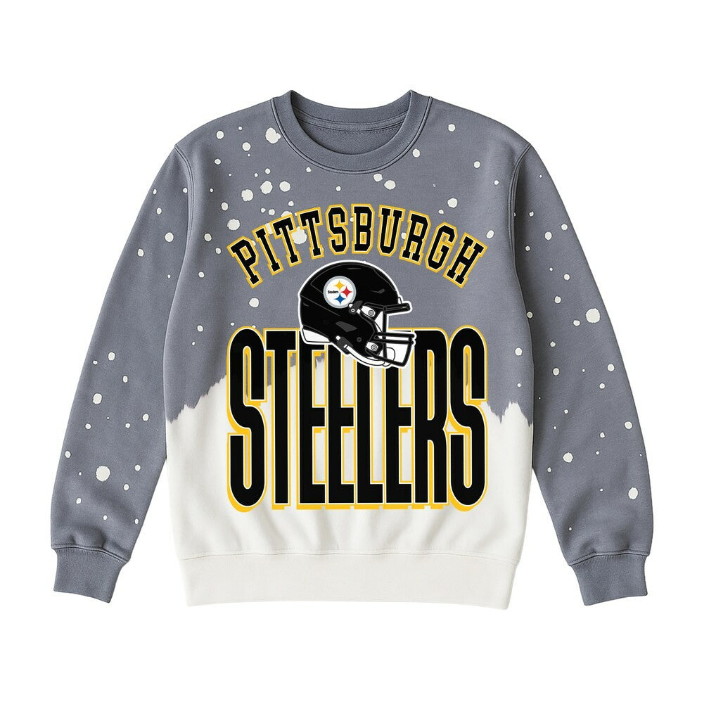 Pittsburgh Steelers Gameday Couture Women's Arch Rivals Faded Wash Sweatshirt - Gray online