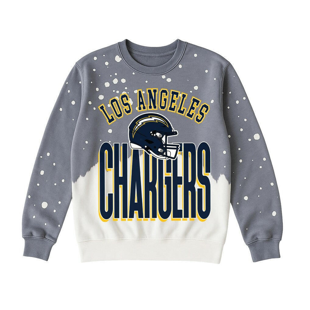 Los Angeles Chargers Gameday Couture Women's Arch Rivals Faded Wash Sweatshirt - Gray outlet