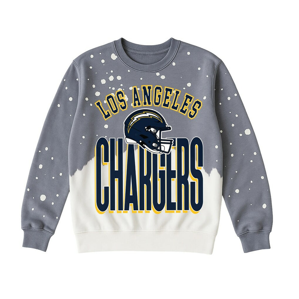 Los Angeles Chargers Gameday Couture Women's Arch Rivals Faded Wash Sweatshirt - Gray outlet