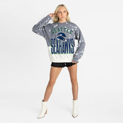 Seattle Seahawks Gameday Couture Women's Arch Rivals Faded Wash Sweatshirt - Gray sale
