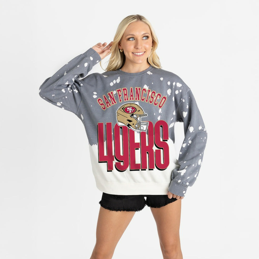 San Francisco 49ers Gameday Couture Women's Arch Rivals Faded Wash Sweatshirt - Gray cheap