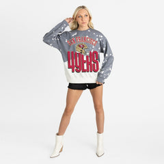 San Francisco 49ers Gameday Couture Women's Arch Rivals Faded Wash Sweatshirt - Gray cheap