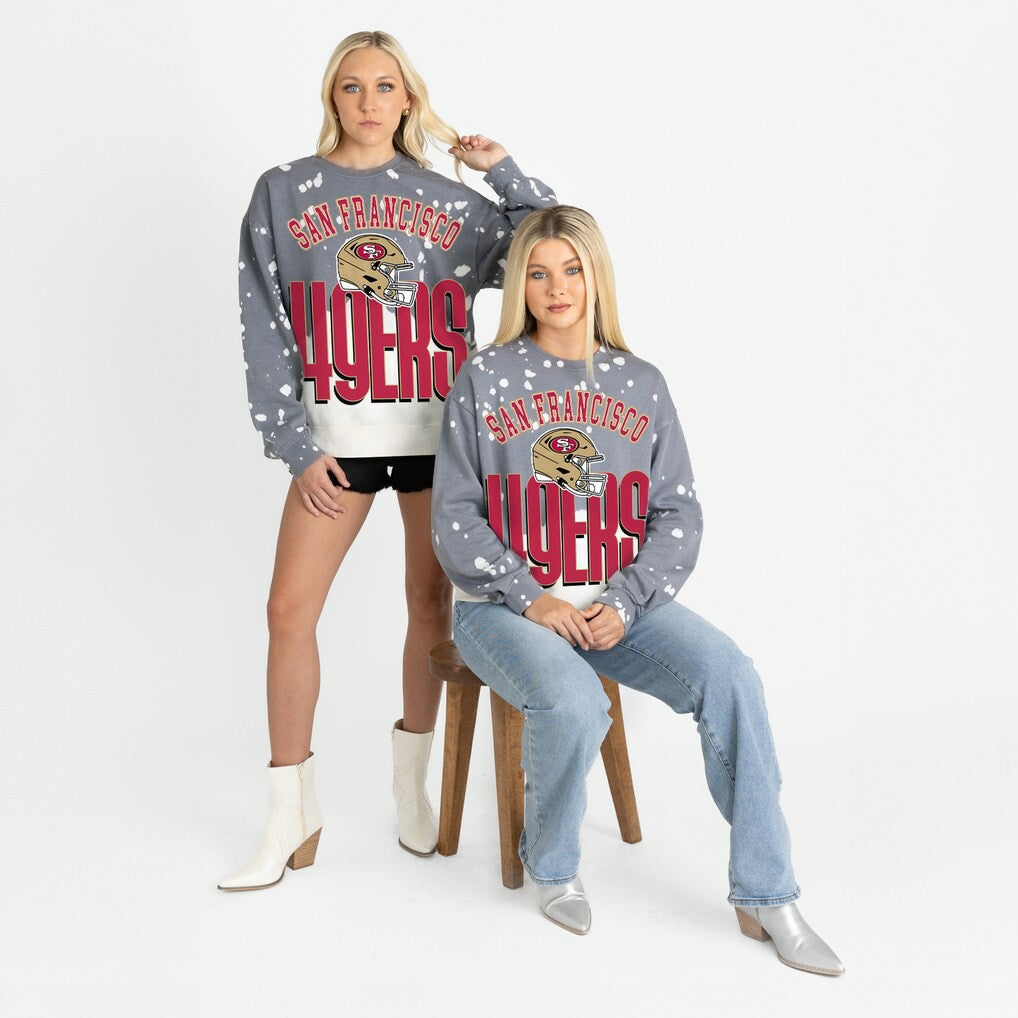 San Francisco 49ers Gameday Couture Women's Arch Rivals Faded Wash Sweatshirt - Gray cheap