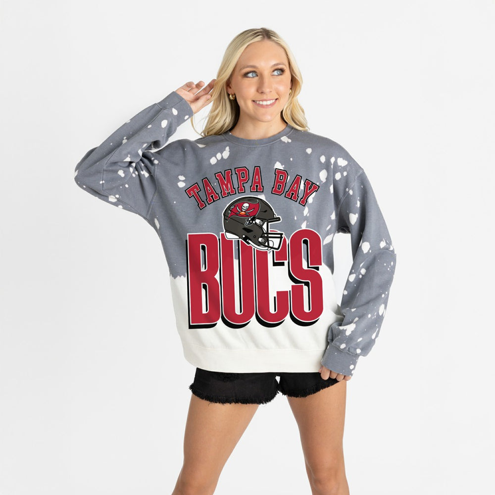 Tampa Bay Buccaneers Gameday Couture Women's Arch Rivals Faded Wash Sweatshirt - Gray discount