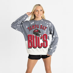 Tampa Bay Buccaneers Gameday Couture Women's Arch Rivals Faded Wash Sweatshirt - Gray discount