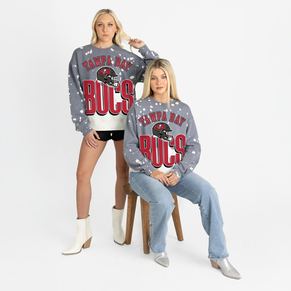 Tampa Bay Buccaneers Gameday Couture Women's Arch Rivals Faded Wash Sweatshirt - Gray discount