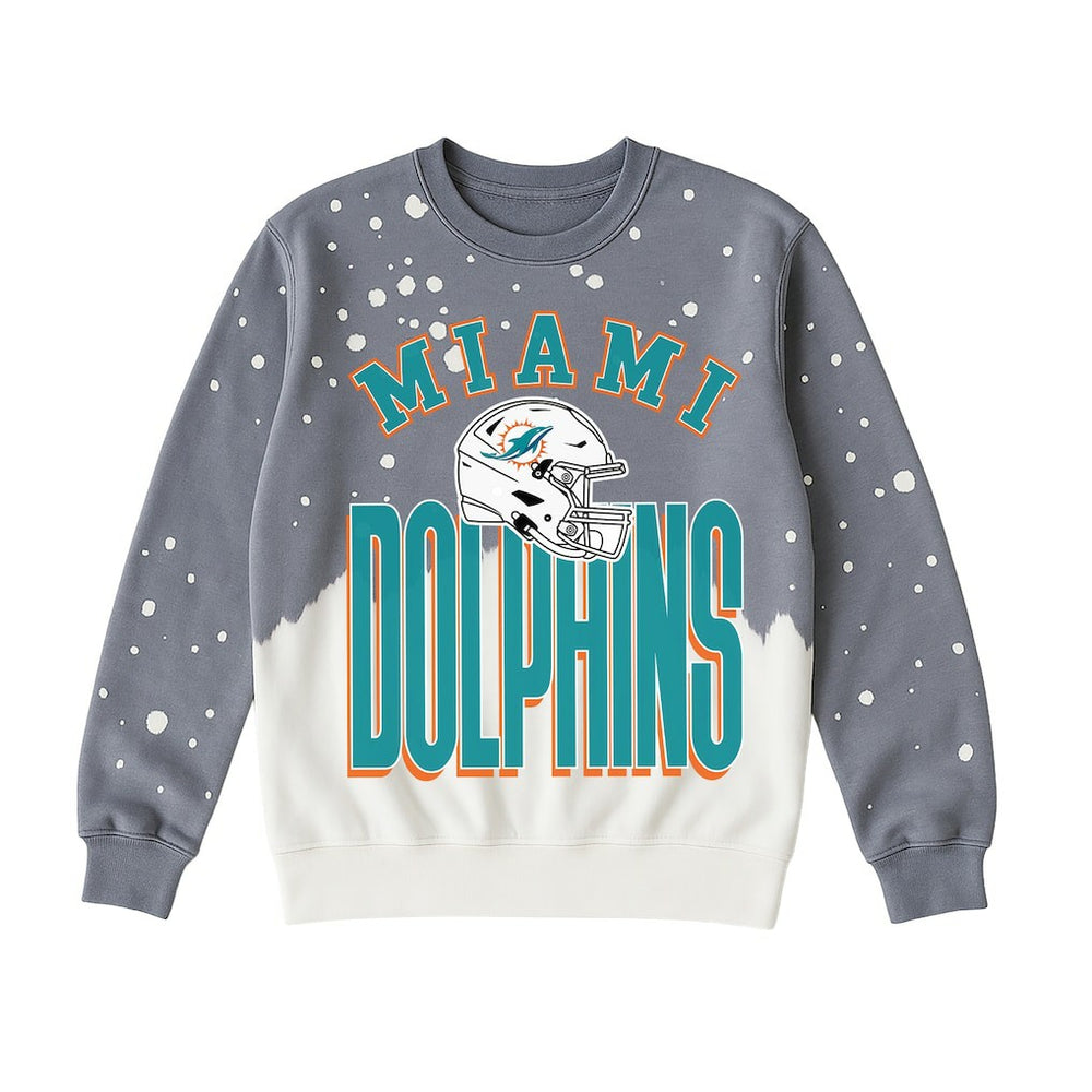 Miami Dolphins Gameday Couture Women's Arch Rivals Faded Wash Sweatshirt - Gray cheap