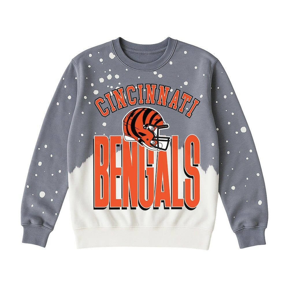 Cincinnati Bengals Gameday Couture Women's Arch Rivals Faded Wash Sweatshirt - Gray sale