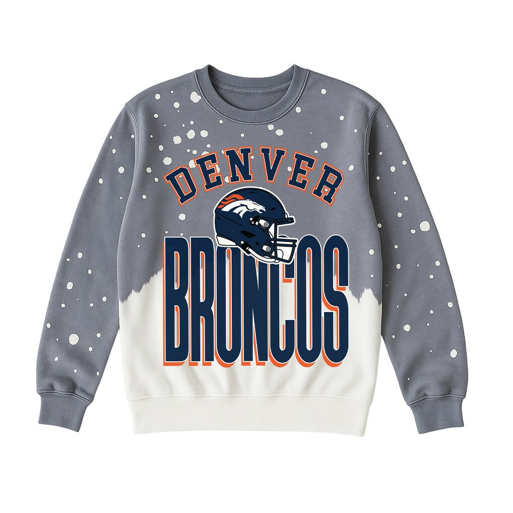 Denver Broncos Gameday Couture Women's Arch Rivals Faded Wash Sweatshirt - Gray discount