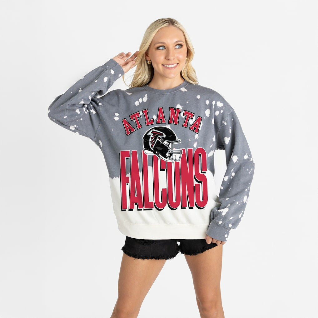 Atlanta Falcons Gameday Couture Women's Arch Rivals Faded Wash Sweatshirt - Gray cheap