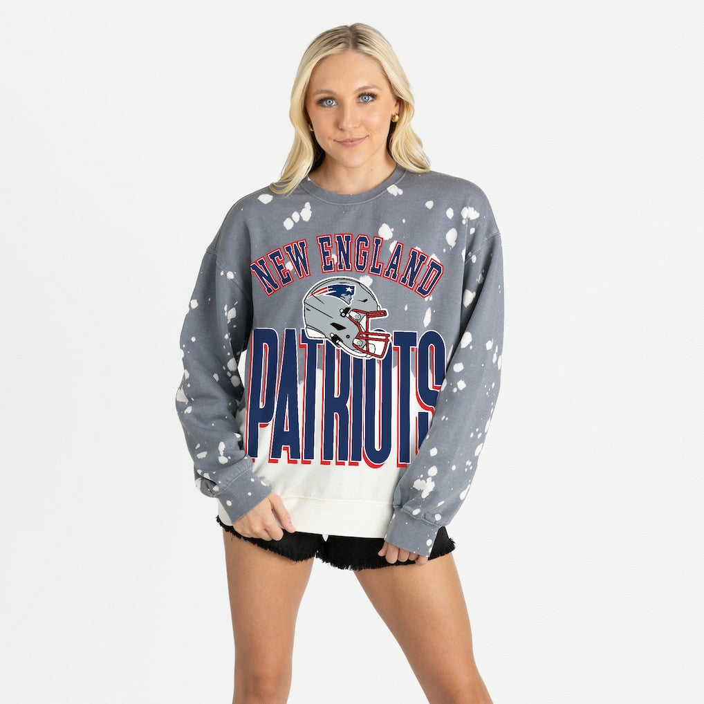 New England Patriots Gameday Couture Women's Arch Rivals Faded Wash Sweatshirt - Gray discount