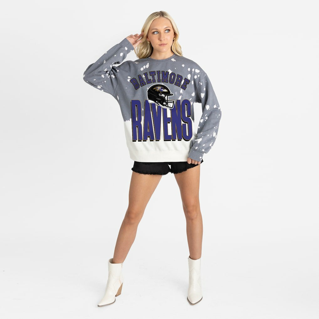 Baltimore Ravens Gameday Couture Women's Arch Rivals Faded Wash Sweatshirt - Gray online